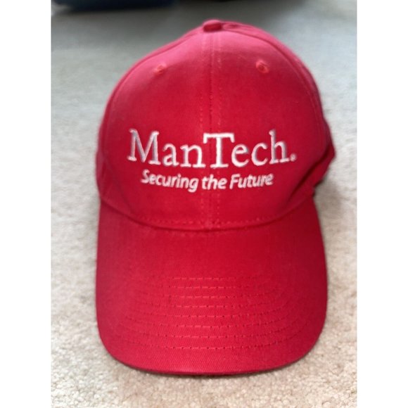 Man Tech Securing the Future - Trucker OSFA Baseball Hat Ball Cap, Red - Picture 1 of 8
